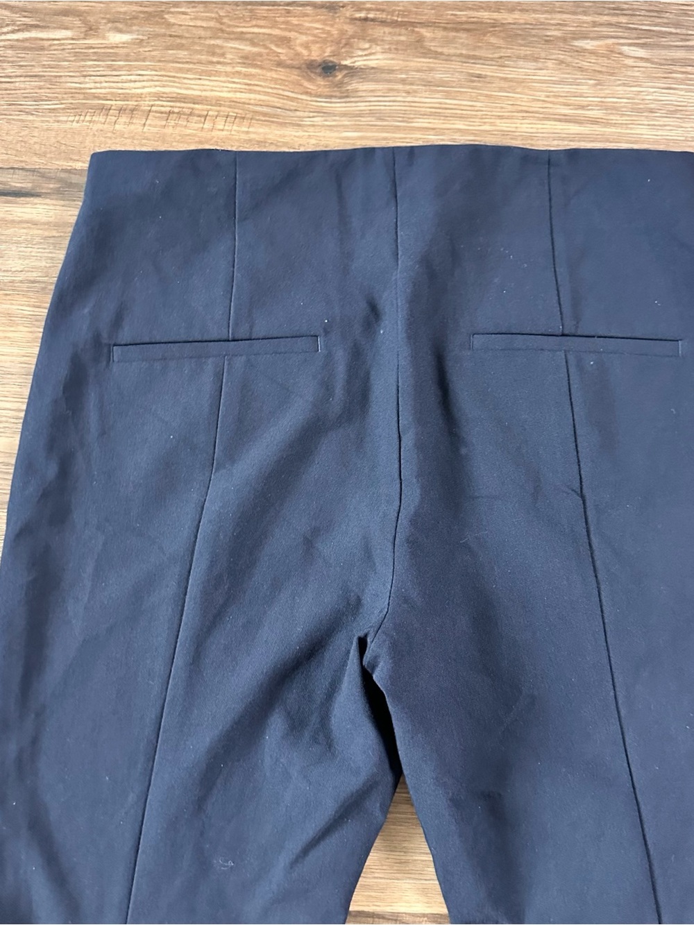 Vince Cropped Flare Dress Pants Womens Large Stretch Navy Blue Side Zip Office - Picture 11 of 11